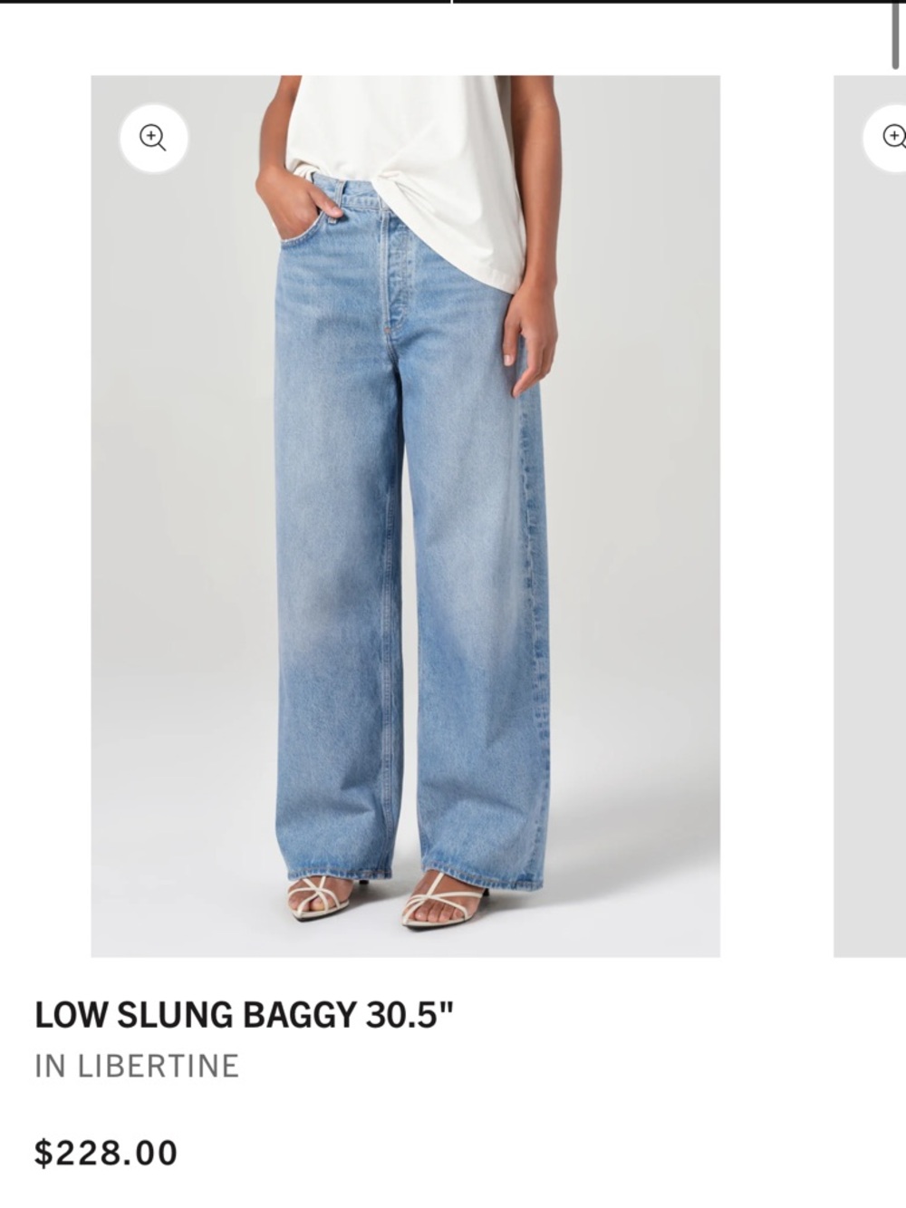 Agolde Low Slung Baggy Jeans Size 25